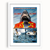 Retro Jaws 3 Poster Art - Vintage Shark Horror Movie Prints