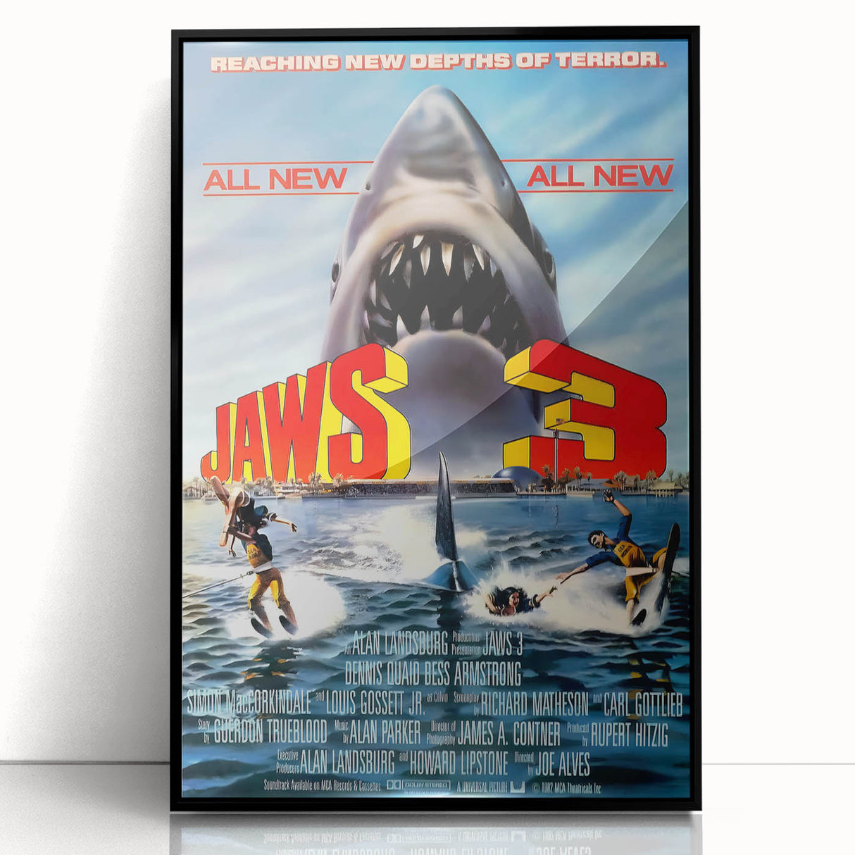 Retro Jaws 3 Poster Art - Vintage Shark Horror Movie Prints