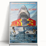 Retro Jaws 3 Poster Art - Vintage Shark Horror Movie Prints