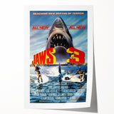 Retro Jaws 3 Poster Art - Vintage Shark Horror Movie Prints