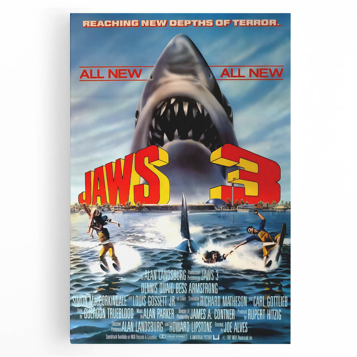 Retro Jaws 3 Poster Art - Vintage Shark Horror Movie Prints
