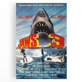 Retro Jaws 3 Poster Art - Vintage Shark Horror Movie Prints