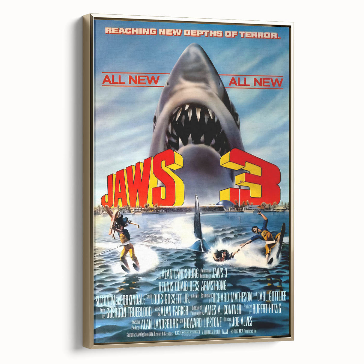 Retro Jaws 3 Poster Art - Vintage Shark Horror Movie Prints