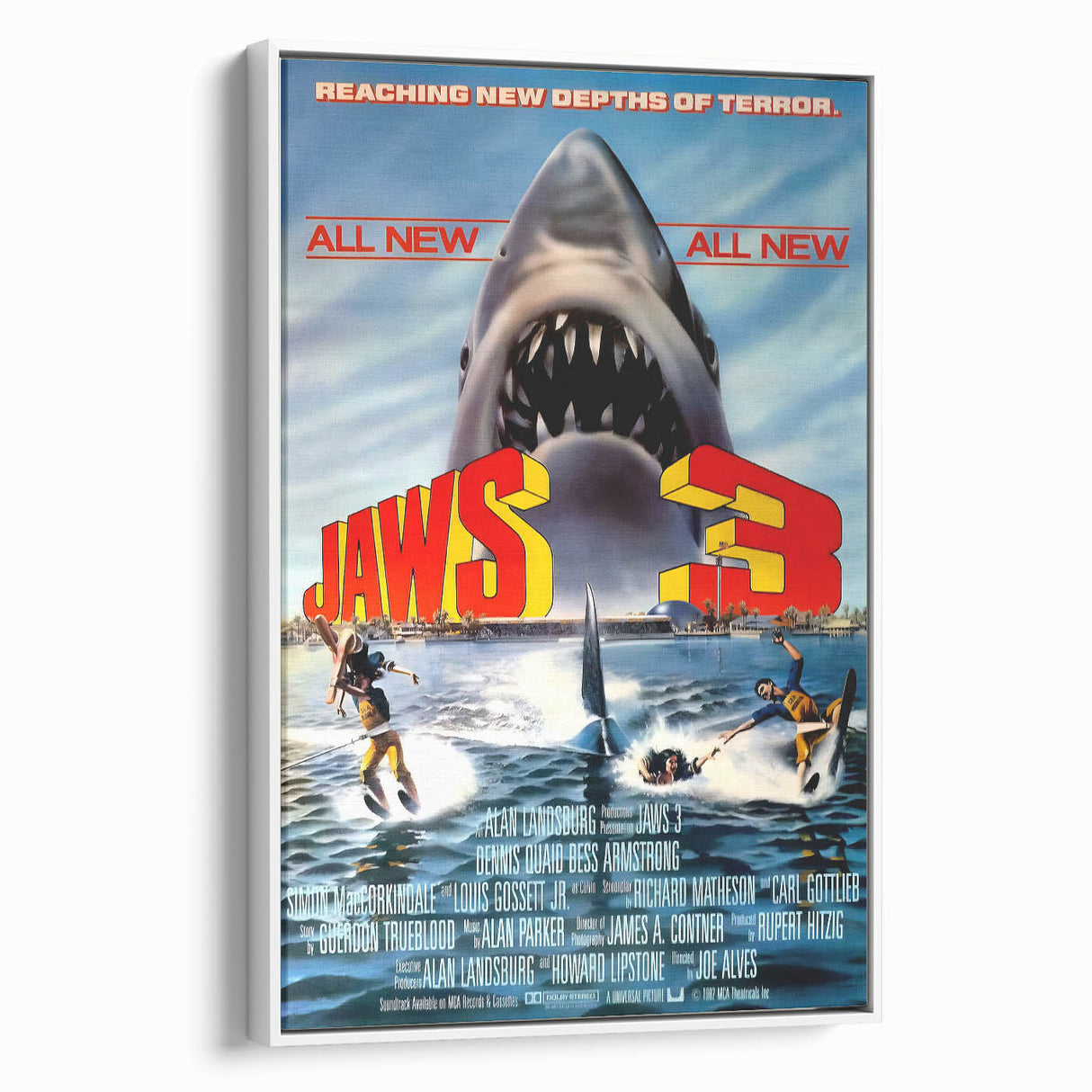 Retro Jaws 3 Poster Art - Vintage Shark Horror Movie Prints