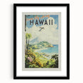 Retro Hawaii Travel Poster – Vintage Aerial View Art