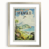 Retro Hawaii Travel Poster – Vintage Aerial View Art