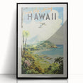 Retro Hawaii Travel Poster – Vintage Aerial View Art