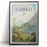 Retro Hawaii Travel Poster – Vintage Aerial View Art