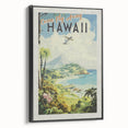Retro Hawaii Travel Poster – Vintage Aerial View Art