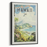 Retro Hawaii Travel Poster – Vintage Aerial View Art