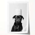 Black Pug Bathroom Wall Art - Modern Black and White Bathroom Decor