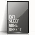Eat Sleep Game Repeat - Boys Room Wall Art Kids Wall Art Prints