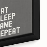 Eat Sleep Game Repeat - Boys Room Wall Art Kids Wall Art Prints
