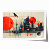 Extra large rolled print of a vibrant London scenery in pastel shades, ideal for art wall dining room.