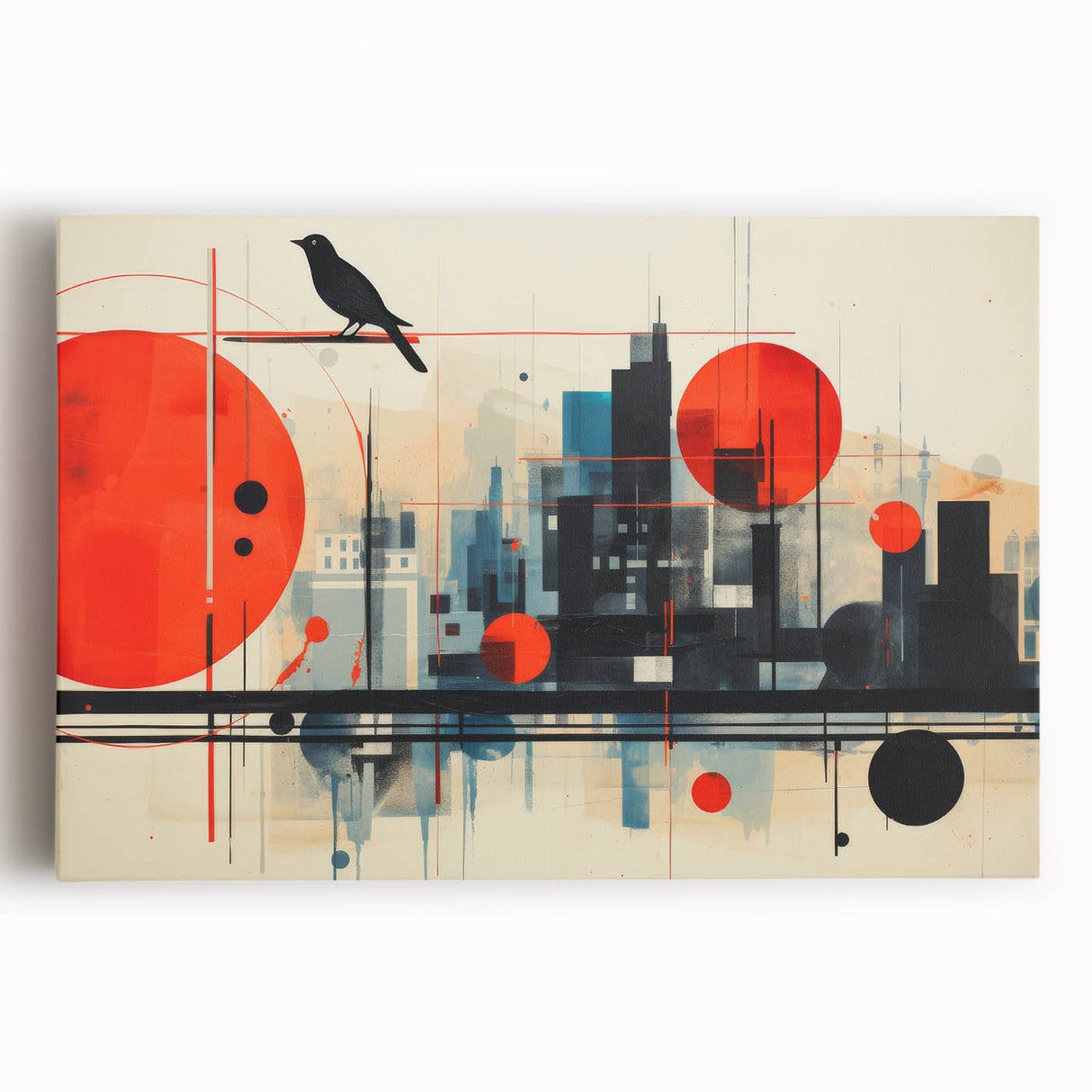 Black and white canvas print of the London skyline, suited for kitchen wall art or bedroom ambiance.