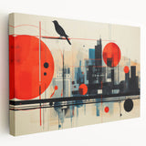 London skyline in muted watercolor tones on a large stretched canvas, suitable for kitchen wall art.