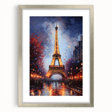 Extra large abstract art print of Paris scenery in muted earth tones on a framed canvas, ideal for living room decor.