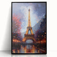 Large abstract wall art featuring a stylized Paris skyline in muted gray and black tones, framed acrylic.