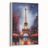 Vintage poster art of Paris with colorful, detailed illustration on extra large framed canvas, ideal for living room decor.