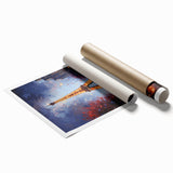 Extra large rolled print of Paris scenery with floral accents in muted pastel shades, ideal for classy bathroom wall art.