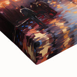 Large art of a black and white Paris landscape on stretched canvas, ideal for bedroom wall decor.