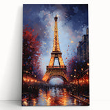 Black and white print of Paris skyline on large stretched canvas, ideal for kitchen art.