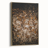 Framed canvas wall art of a vintage landscape with trees in autumn hues, ideal for bedroom decor.