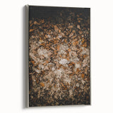 Landscape art painting of autumn trees on a framed canvas, featuring a blend of colorful and black tones.