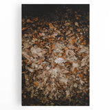 Large black and white abstract canvas of a fall scene, suitable for kitchen wall art.