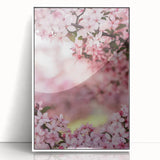 Art deco poster featuring a spring theme with pastel colors on a white framed acrylic, ideal for nursery wall decor.