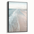 Black and white framed canvas featuring a vintage landscape painting, ideal for bedroom wall decor.