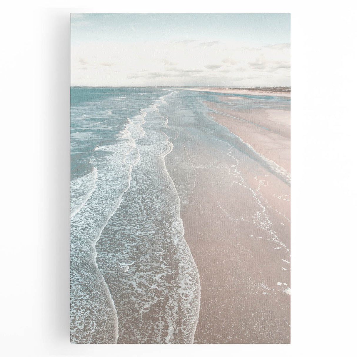 Black and white abstract summer-themed print on stretched canvas, ideal for kitchen art.