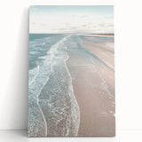 Large black and white stretched canvas featuring a summer-themed abstract design.