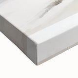 Black and white landscape art painting on large stretched canvas, depicting a serene winter scene.