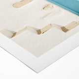 Art deco poster featuring a summer scene in soft pastel shades on a rolled canvas, suitable for dining room wall art.