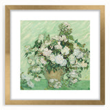 Abstract art print featuring swirling blue and yellow patterns on a framed canvas, ideal for dining room decor.