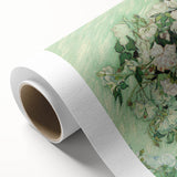 Art Deco-style poster of a starry night over a tranquil village, in blue and yellow tones on rolled canvas.