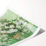 Extra large rolled print featuring line art flowers in monochrome, ideal for large living room wall art.