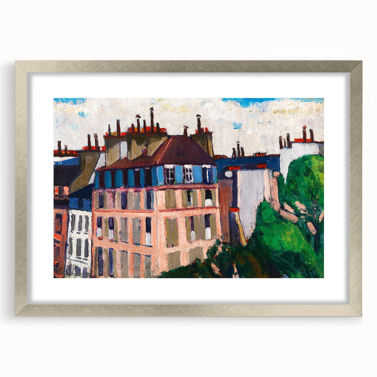 Rooftops, Paris" Modern Wall Art - Vibrant Contemporary Cityscape Decor