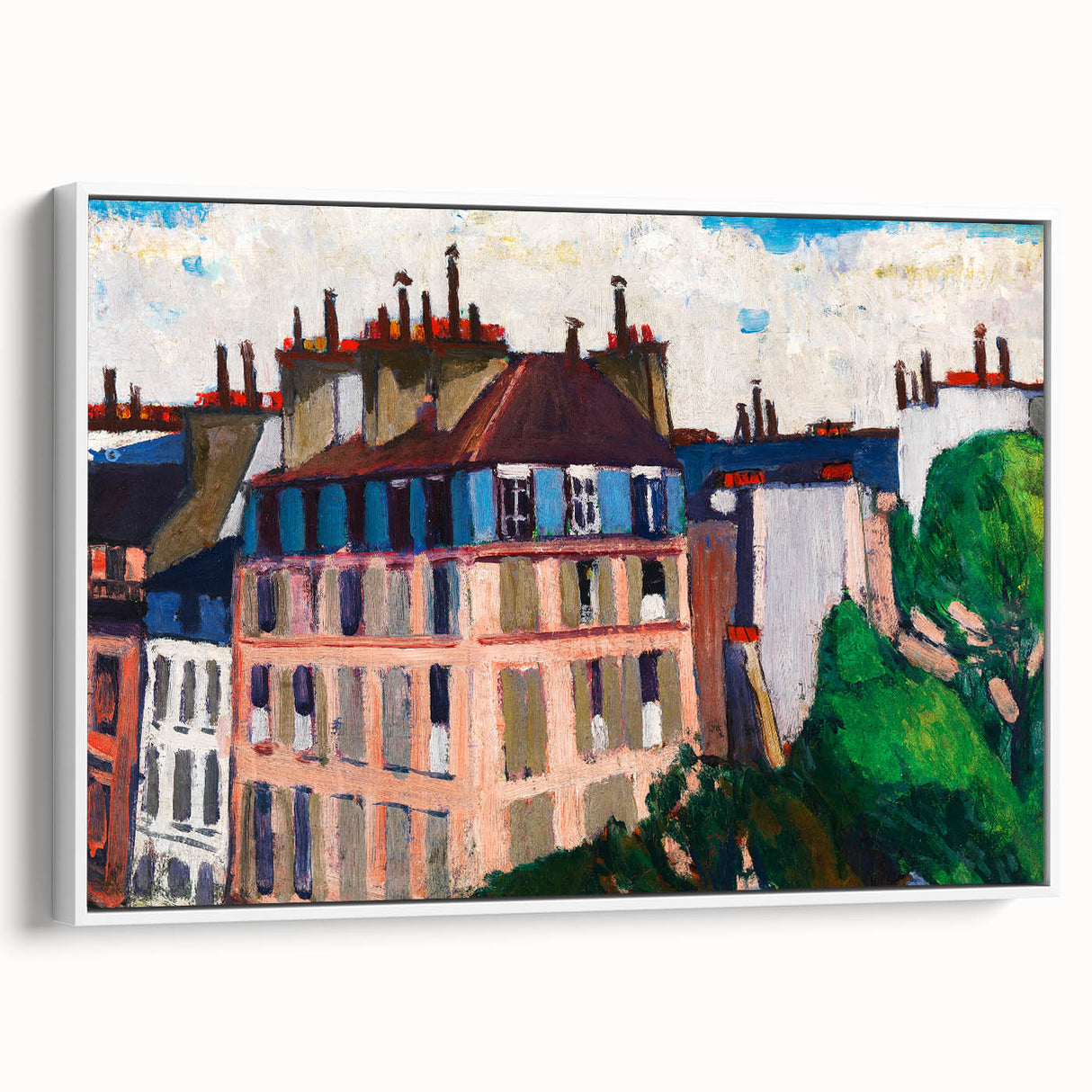 Rooftops, Paris" Modern Wall Art - Vibrant Contemporary Cityscape Decor
