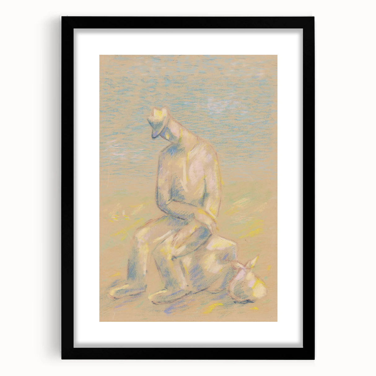 Modern Wall Art - Abstract Pastel Portrait of an Emigrant