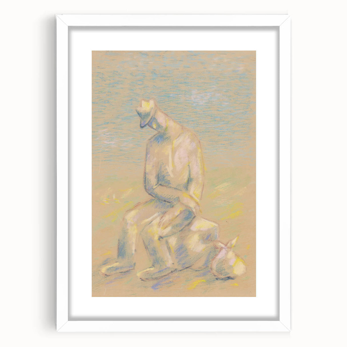 Modern Wall Art - Abstract Pastel Portrait of an Emigrant