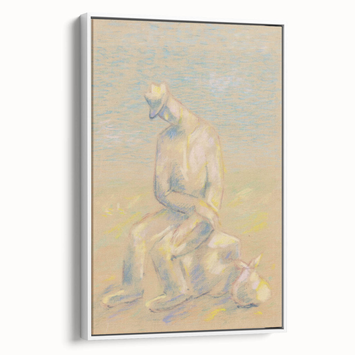 Modern Wall Art - Abstract Pastel Portrait of an Emigrant