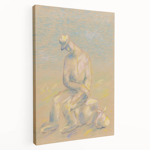Modern Wall Art - Abstract Pastel Portrait of an Emigrant