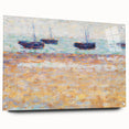Four Boats at Grandcamp" Modern Wall Art - Contemporary Coastal Decor
