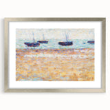 Four Boats at Grandcamp" Modern Wall Art - Contemporary Coastal Decor