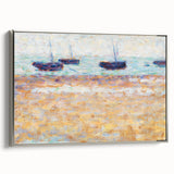 Four Boats at Grandcamp" Modern Wall Art - Contemporary Coastal Decor