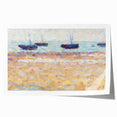 Four Boats at Grandcamp" Modern Wall Art - Contemporary Coastal Decor
