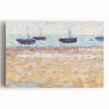 Four Boats at Grandcamp" Modern Wall Art - Contemporary Coastal Decor