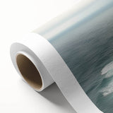 Stunning rolled canvas artwork depicting a dramatic landscape of cliffs and ocean waves, showcasing vibrant colors and intricate details, perfect for home decor.